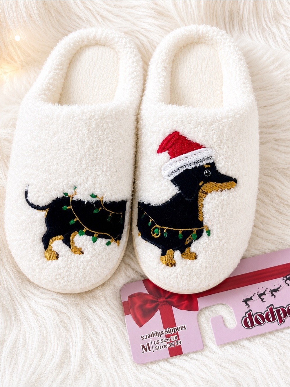 NWT Moodpops Dacshund Slippers Size 7/8